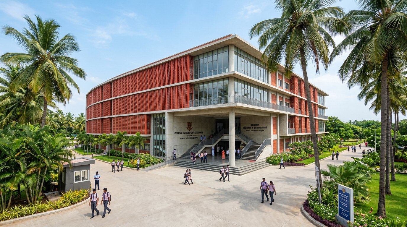 Institutional school and college campus academic block